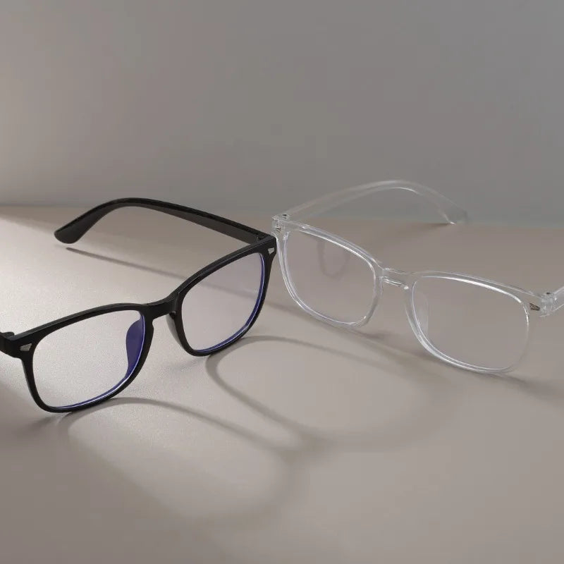 Stylish Unisex Vintage Square Frame Anti Blue Light Eyeglasses - Perfect for Computer Use