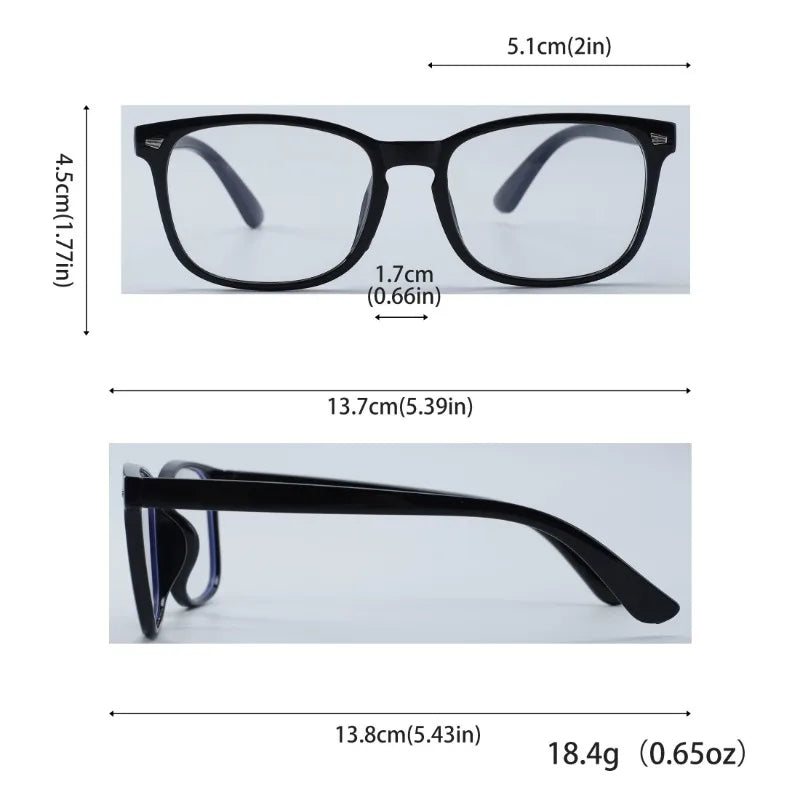 Stylish Unisex Vintage Square Frame Anti Blue Light Eyeglasses - Perfect for Computer Use
