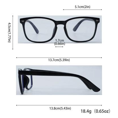 Stylish Unisex Vintage Square Frame Anti Blue Light Eyeglasses - Perfect for Computer Use