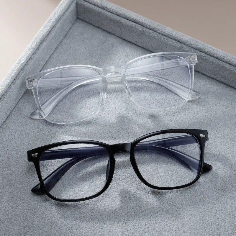 Stylish Unisex Vintage Square Frame Anti Blue Light Eyeglasses - Perfect for Computer Use