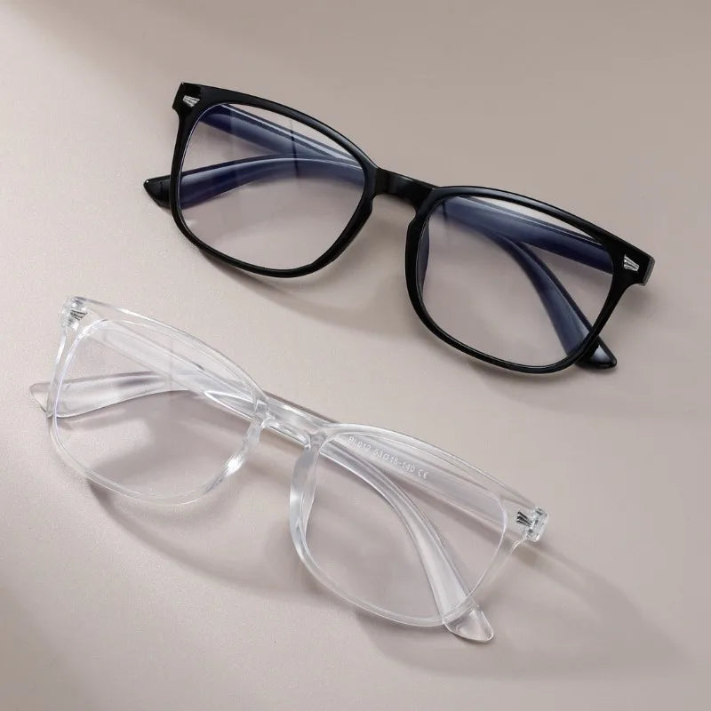Stylish Unisex Vintage Square Frame Anti Blue Light Eyeglasses - Perfect for Computer Use