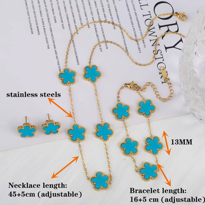 Classic Luxury Stainless Steel Bracelet Ladies Adjustable Five Flower Bracelets for Women New Fashion Jewelry Gifts Clover