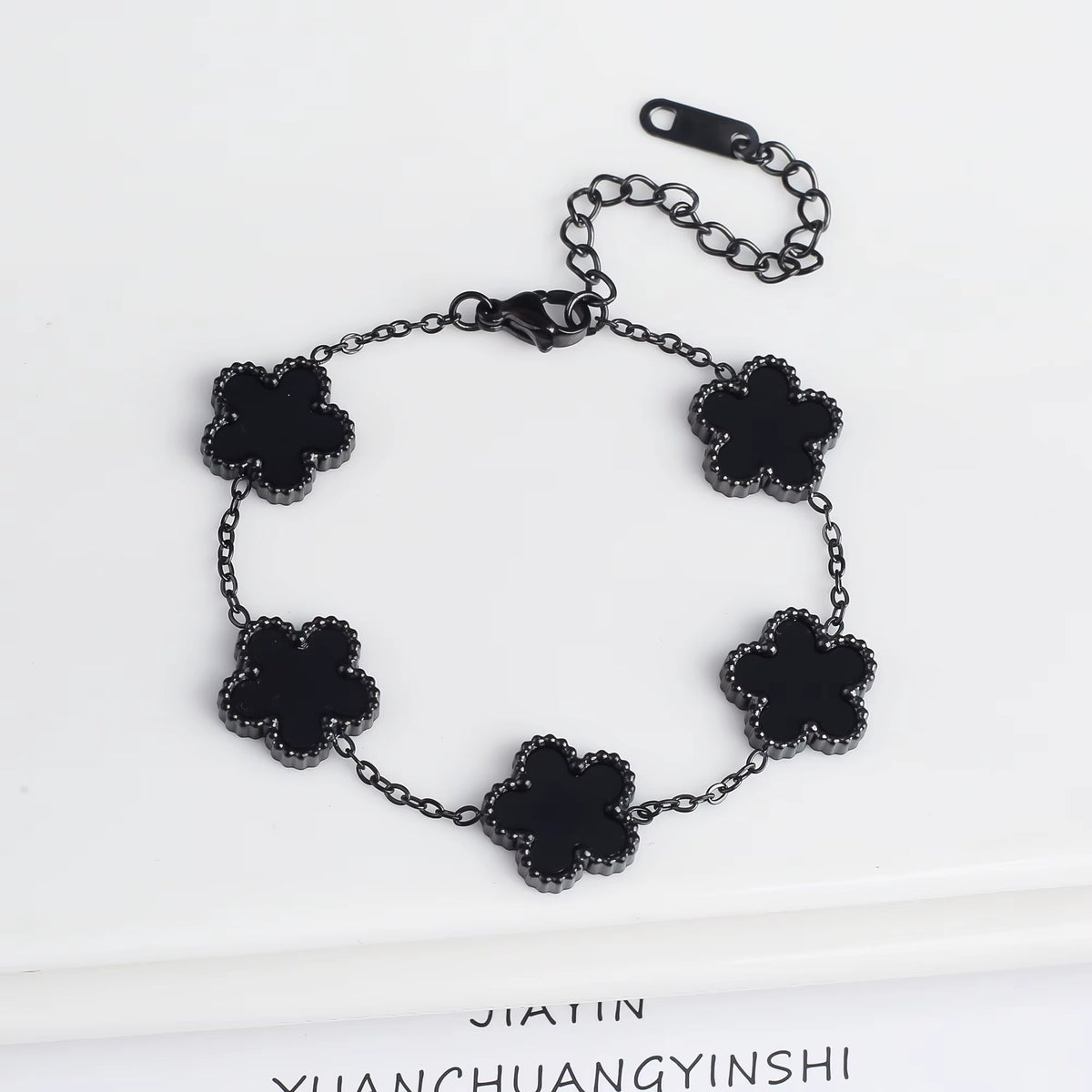 Classic Luxury Stainless Steel Bracelet Ladies Adjustable Five Flower Bracelets for Women New Fashion Jewelry Gifts Clover