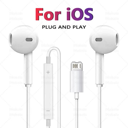 Original Headphones for Apple Iphone 17 16 15 Pro Max 14 13 12 11 USB-C Lightning 3.5Mm Wired Earphone X 6 7 8 Phone Accessories